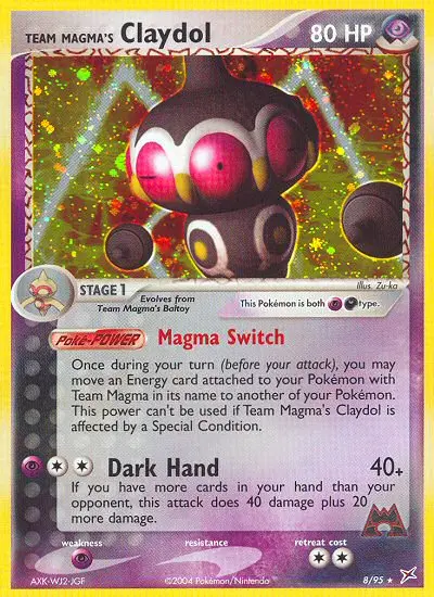 Team Magma's Claydol Rare Pokemon card #8 from Team Magma vs Team Aqua