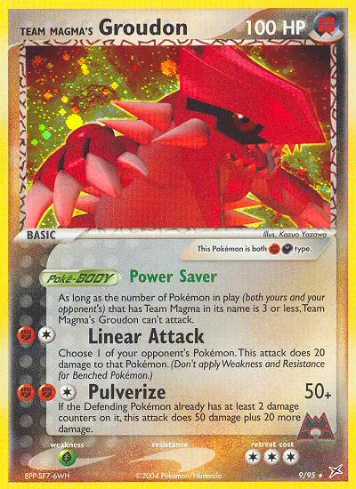 Team Magma's Groudon Rare Pokemon card #9 from Team Magma vs Team Aqua