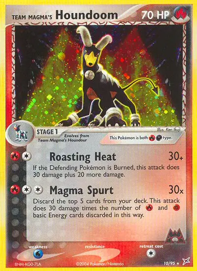 Team Magma's Houndoom Rare Pokemon card #10 from Team Magma vs Team Aqua