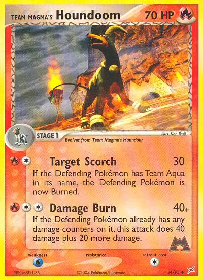Team Magma's Houndoom Uncommon Pokemon card #34 from Team Magma vs Team Aqua
