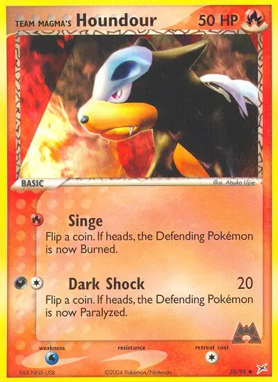 Team Magma's Houndour Uncommon Pokemon card #35 from Team Magma vs Team Aqua