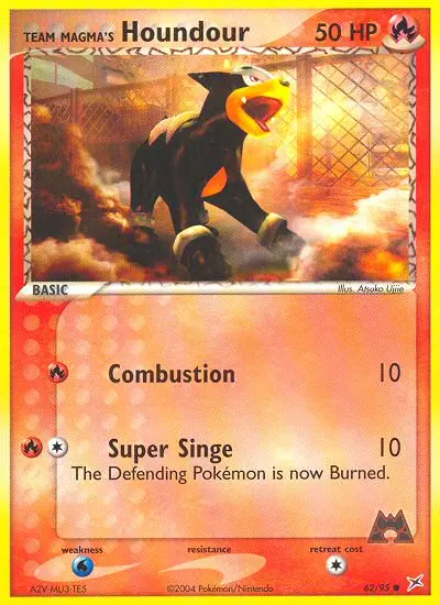 Team Magma's Houndour Common Pokemon card #62 from Team Magma vs Team Aqua