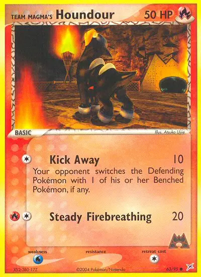 Team Magma's Houndour Common Pokemon card #63 from Team Magma vs Team Aqua