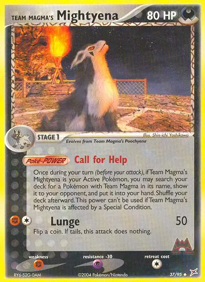 Team Magma's Mightyena Uncommon Pokemon card #37 from Team Magma vs Team Aqua