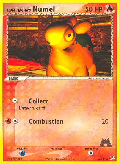 Team Magma's Numel Common Pokemon card #64 from Team Magma vs Team Aqua