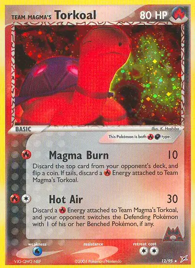Team Magma's Torkoal Rare Pokemon card #12 from Team Magma vs Team Aqua