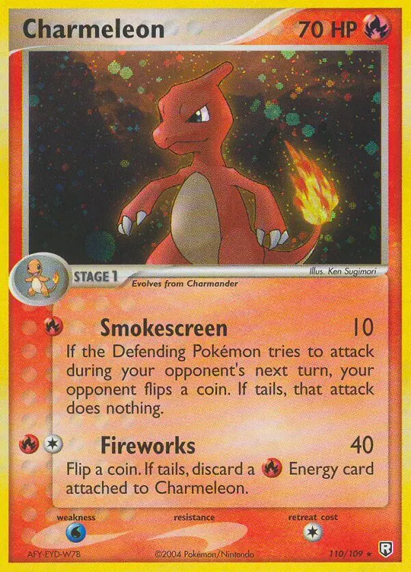 Charmeleon Rare Pokemon card #110 from Team Rocket Returns