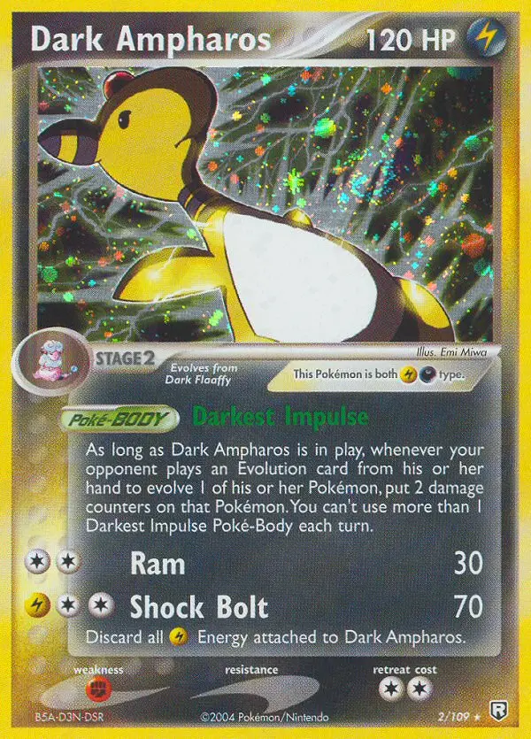 Dark Ampharos Rare Pokemon card #2 from Team Rocket Returns