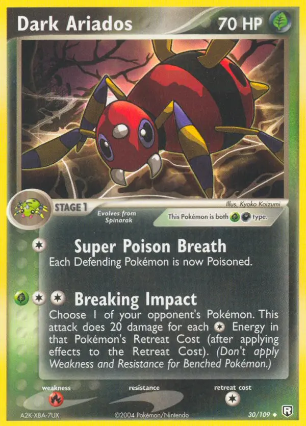 Dark Ariados Uncommon Pokemon card #30 from Team Rocket Returns