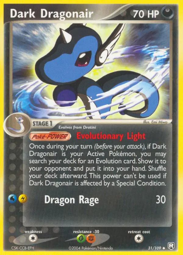 Dark Dragonair Uncommon Pokemon card #31 from Team Rocket Returns