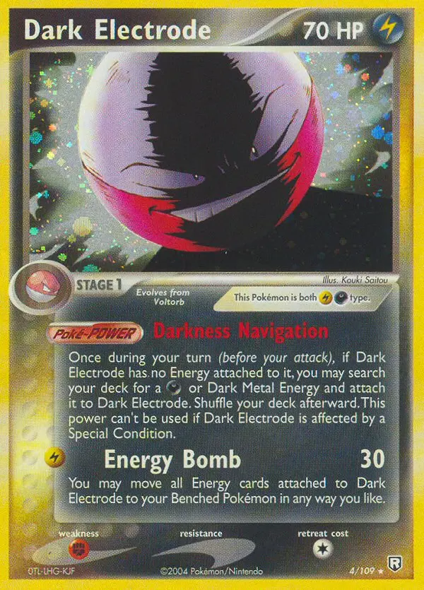 Dark Electrode Rare Pokemon card #4 from Team Rocket Returns