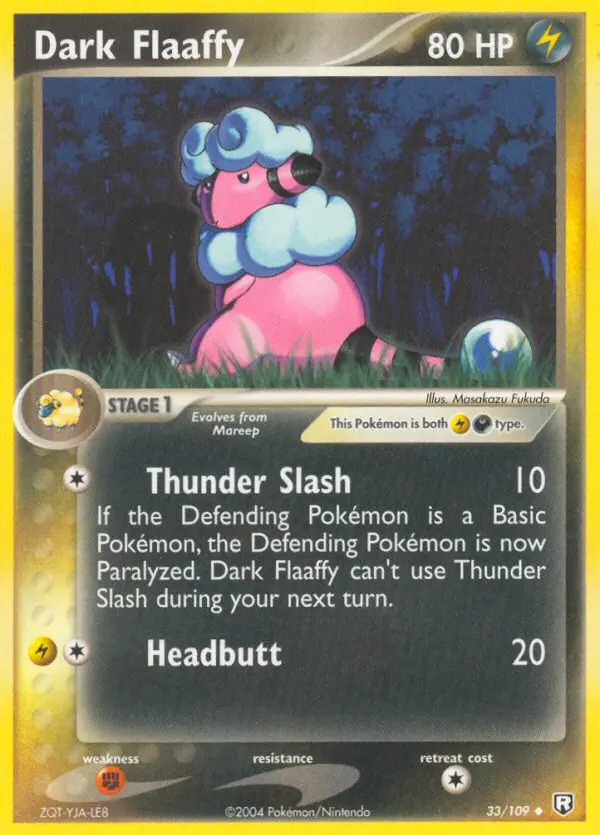 Dark Flaaffy Uncommon Pokemon card #33 from Team Rocket Returns