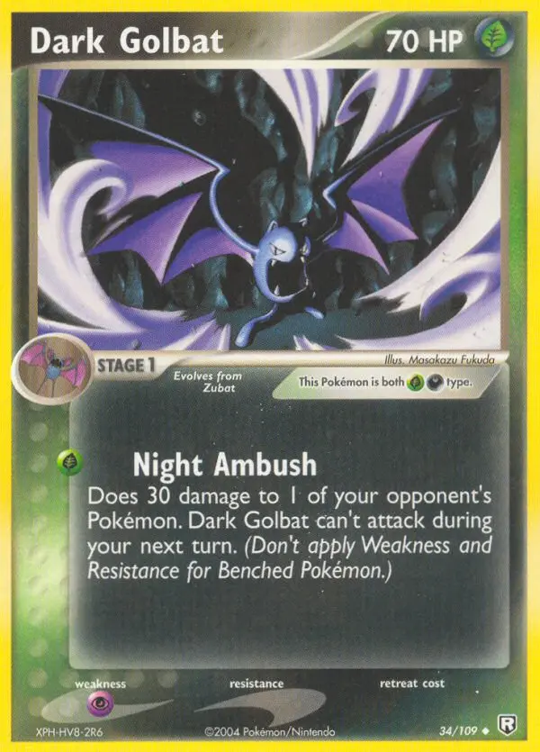 Dark Golbat Uncommon Pokemon card #34 from Team Rocket Returns