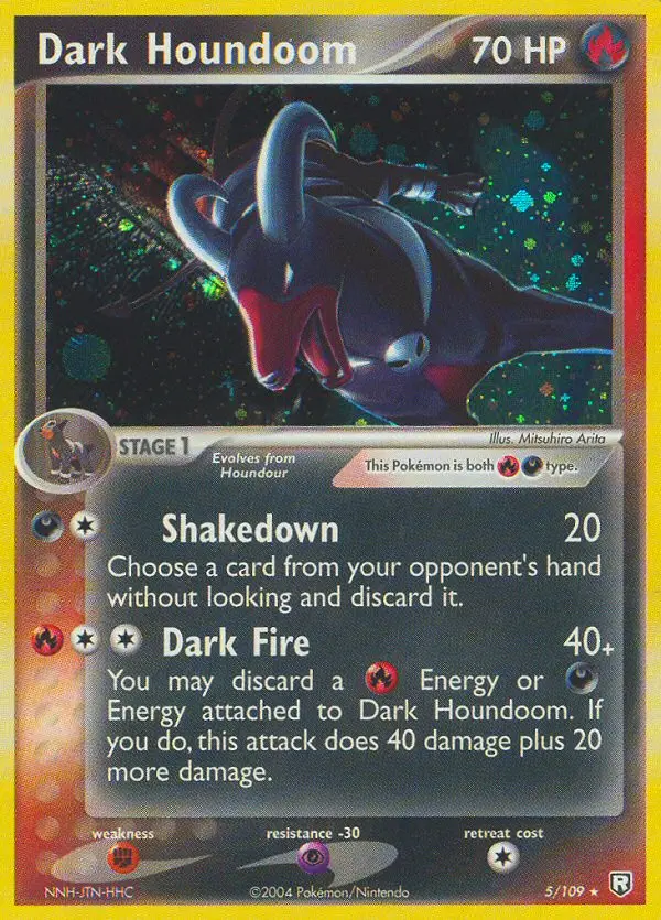 Dark Houndoom Rare Pokemon card #5 from Team Rocket Returns