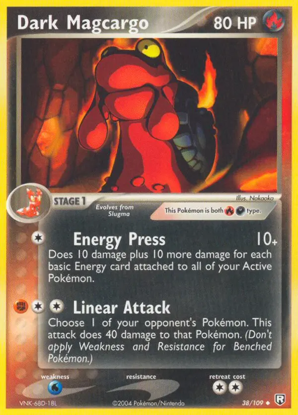 Dark Magcargo Uncommon Pokemon card #38 from Team Rocket Returns