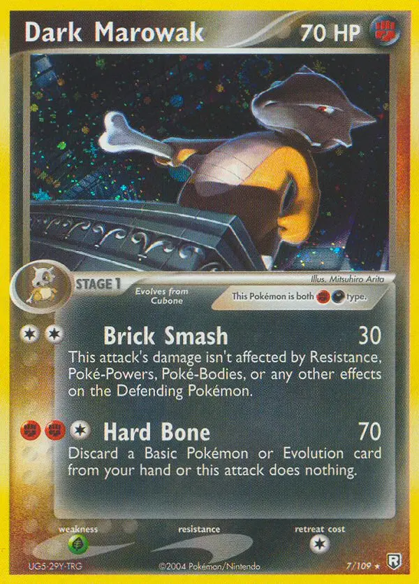 Dark Marowak Rare Pokemon card #7 from Team Rocket Returns