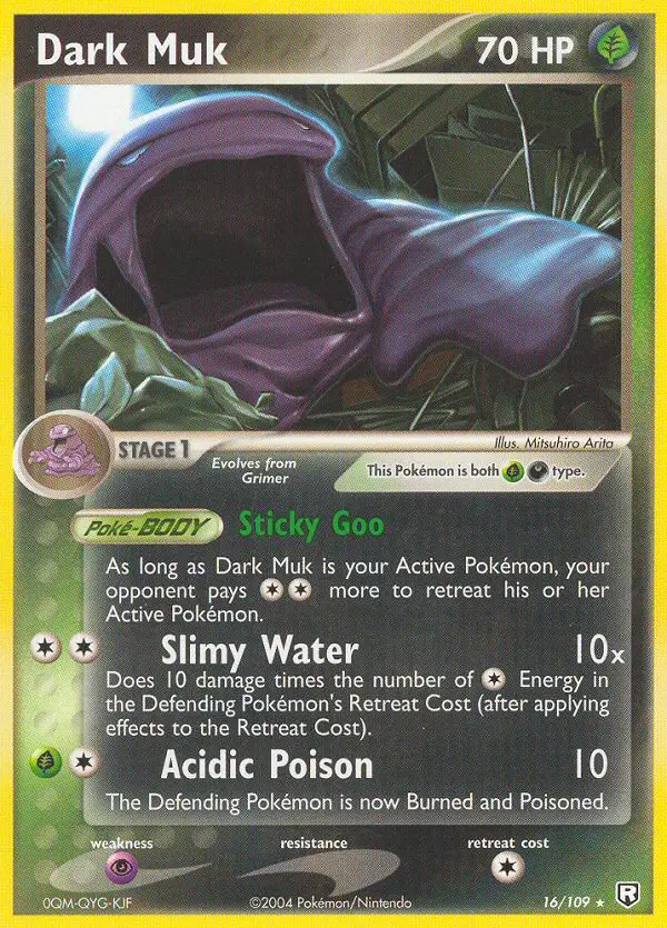 Dark Muk Rare Pokemon card #16 from Team Rocket Returns