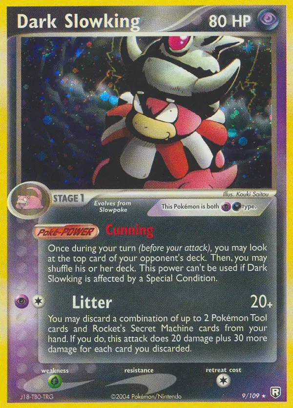 Dark Slowking Rare Pokemon card #9 from Team Rocket Returns