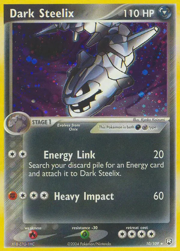 Dark Steelix Rare Pokemon card #10 from Team Rocket Returns
