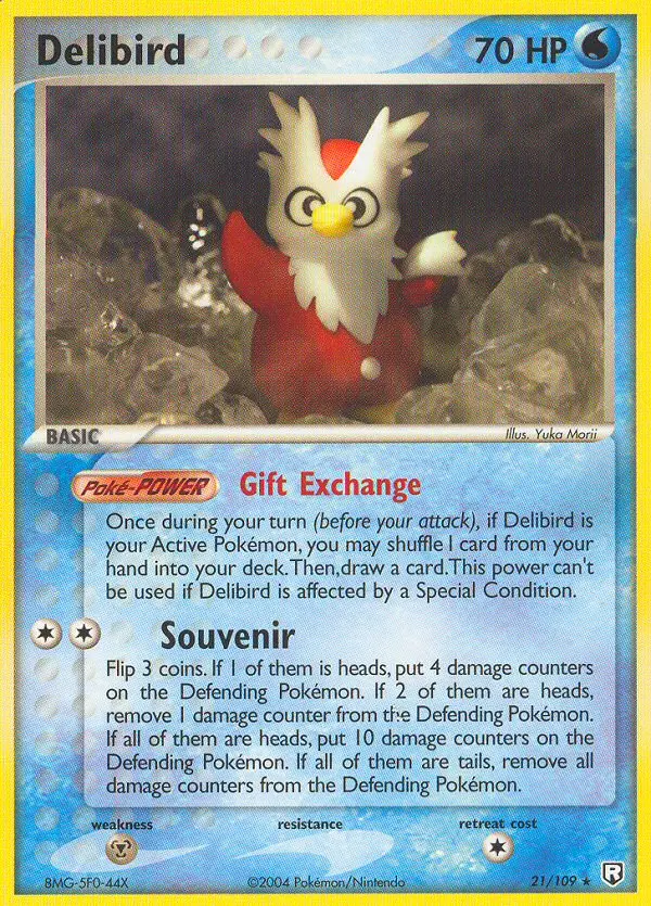 Delibird Rare Pokemon card #21 from Team Rocket Returns