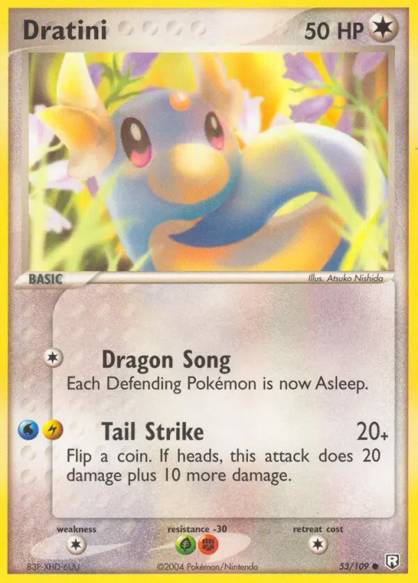 Dratini Common Pokemon card #53 from Team Rocket Returns