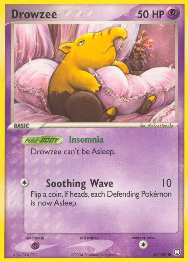 Drowzee Common Pokemon card #54 from Team Rocket Returns