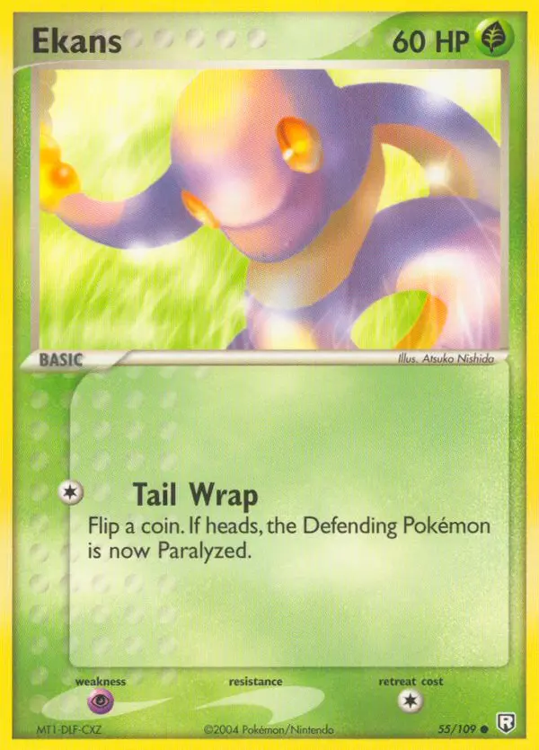 Ekans Common Pokemon card #55 from Team Rocket Returns