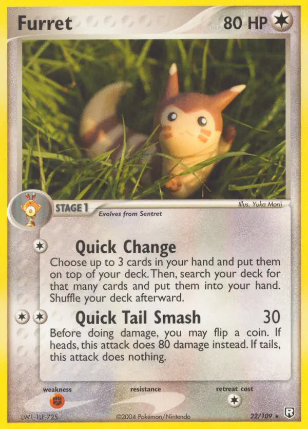 Furret Rare Pokemon card #22 from Team Rocket Returns