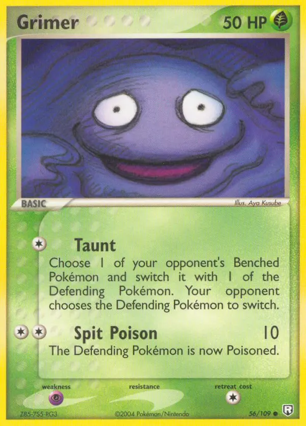 Grimer Common Pokemon card #56 from Team Rocket Returns