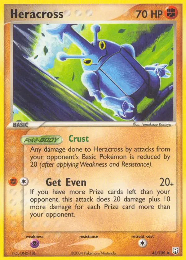 Heracross Uncommon Pokemon card #43 from Team Rocket Returns