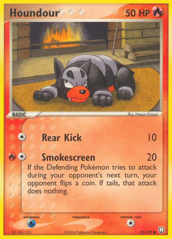 Houndour Common Pokemon card #59 from Team Rocket Returns