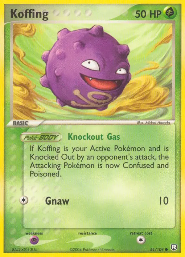 Koffing Common Pokemon card #61 from Team Rocket Returns