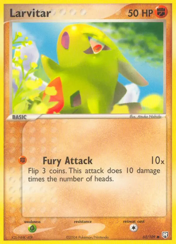 Larvitar Common Pokemon card #62 from Team Rocket Returns