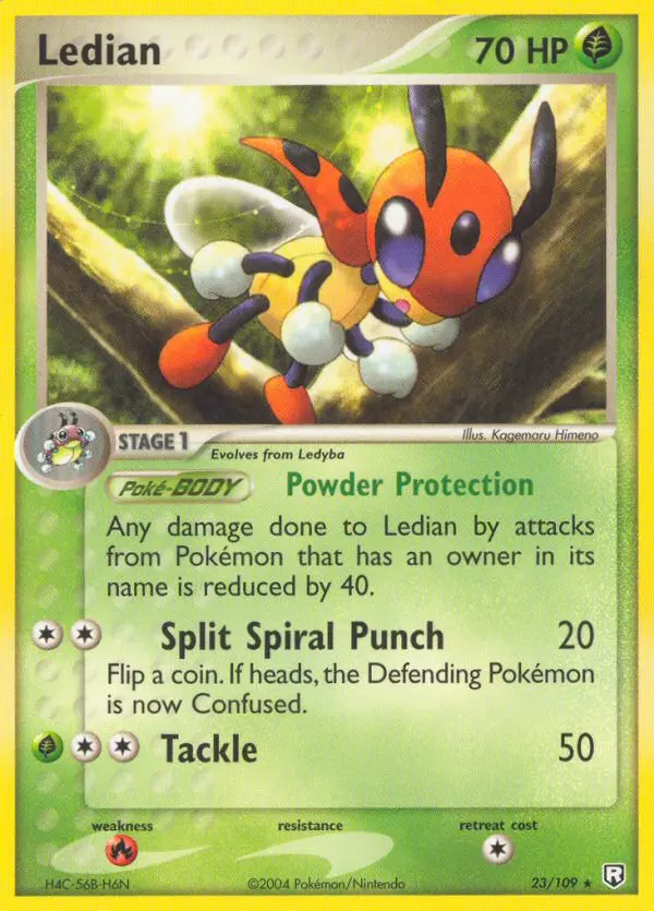 Ledian Rare Pokemon card #23 from Team Rocket Returns