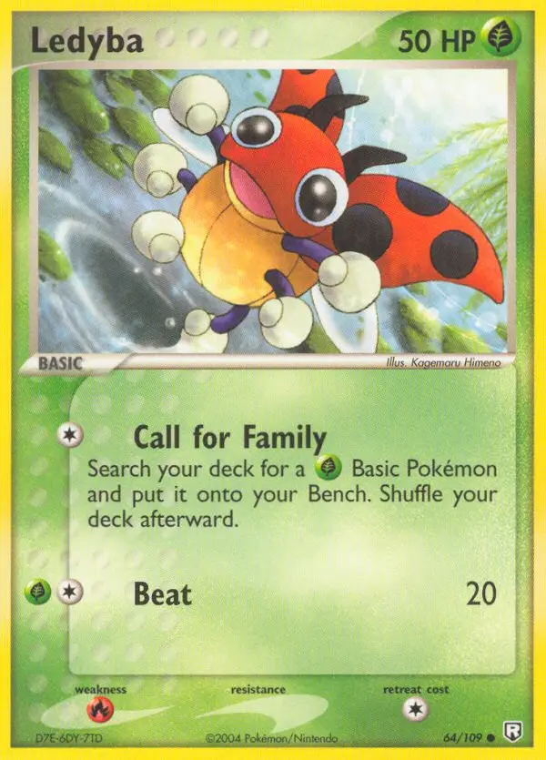 Ledyba Common Pokemon card #64 from Team Rocket Returns