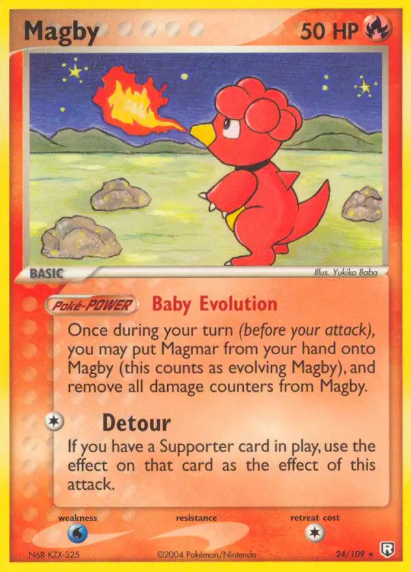 Magby Rare Pokemon card #24 from Team Rocket Returns