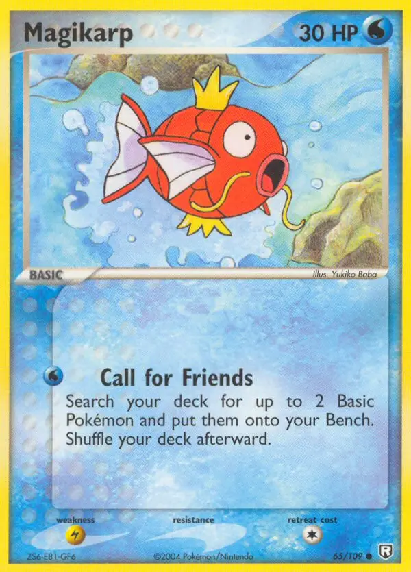 Magikarp Common Pokemon card #65 from Team Rocket Returns