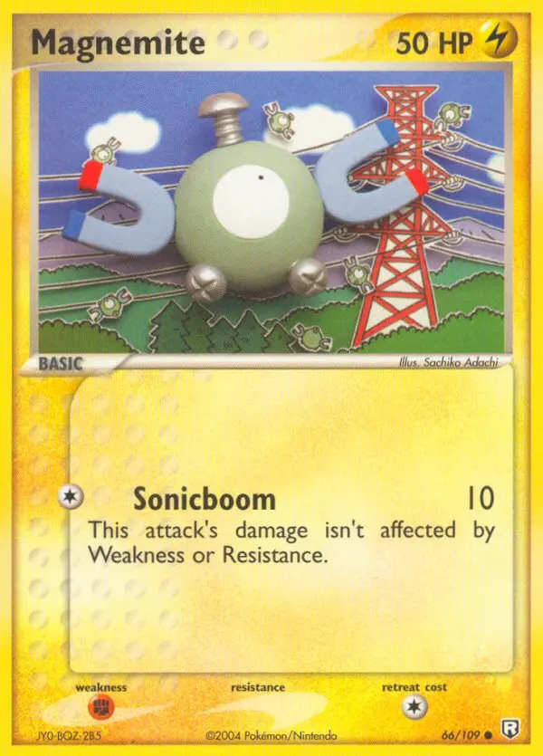 Magnemite Common Pokemon card #66 from Team Rocket Returns