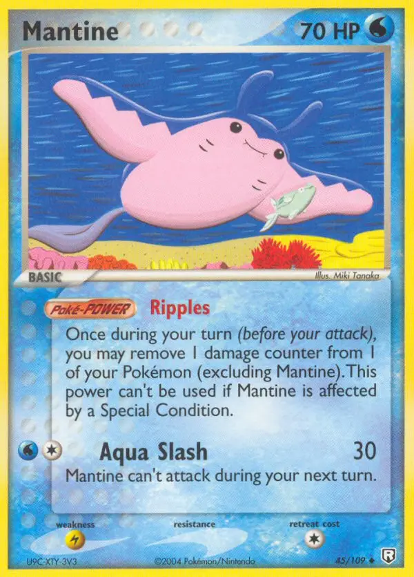 Mantine Uncommon Pokemon card #45 from Team Rocket Returns