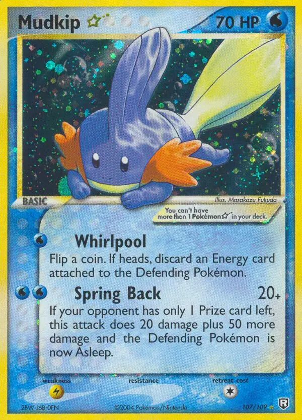 Mudkip Star Rare Pokemon card #107 from Team Rocket Returns