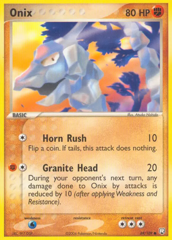 Onix Common Pokemon card #69 from Team Rocket Returns