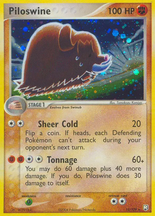 Piloswine Rare Pokemon card #13 from Team Rocket Returns