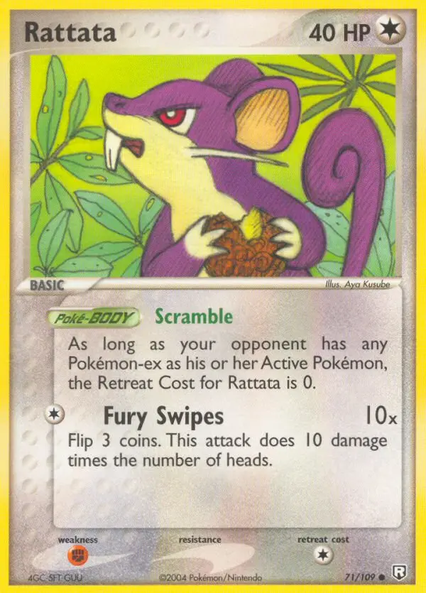 Rattata Common Pokemon card #71 from Team Rocket Returns