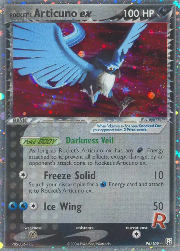 Rocket's Articuno ex Rare Pokemon card #96 from Team Rocket Returns