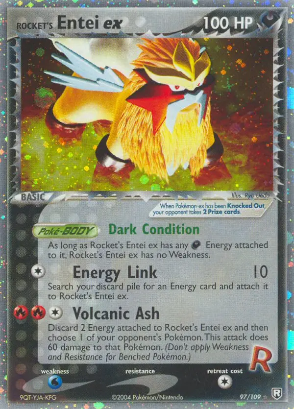 Rocket's Entei ex Rare Pokemon card #97 from Team Rocket Returns