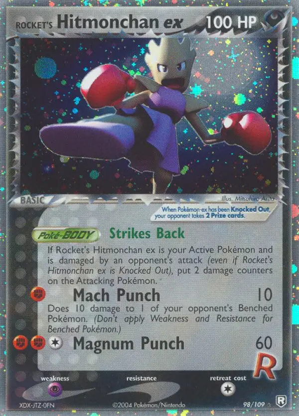 Rocket's Hitmonchan ex Rare Pokemon card #98 from Team Rocket Returns