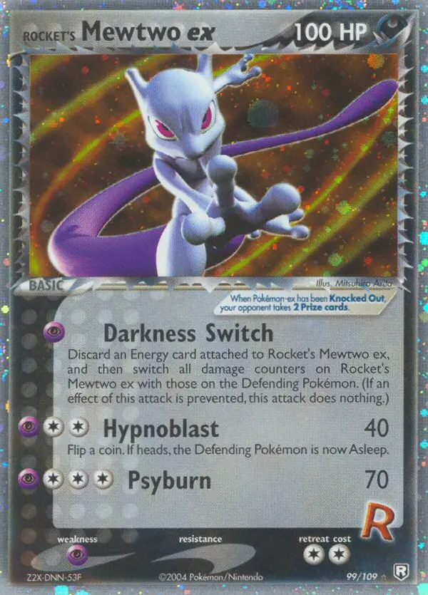 Rocket's Mewtwo ex Rare Pokemon card #99 from Team Rocket Returns