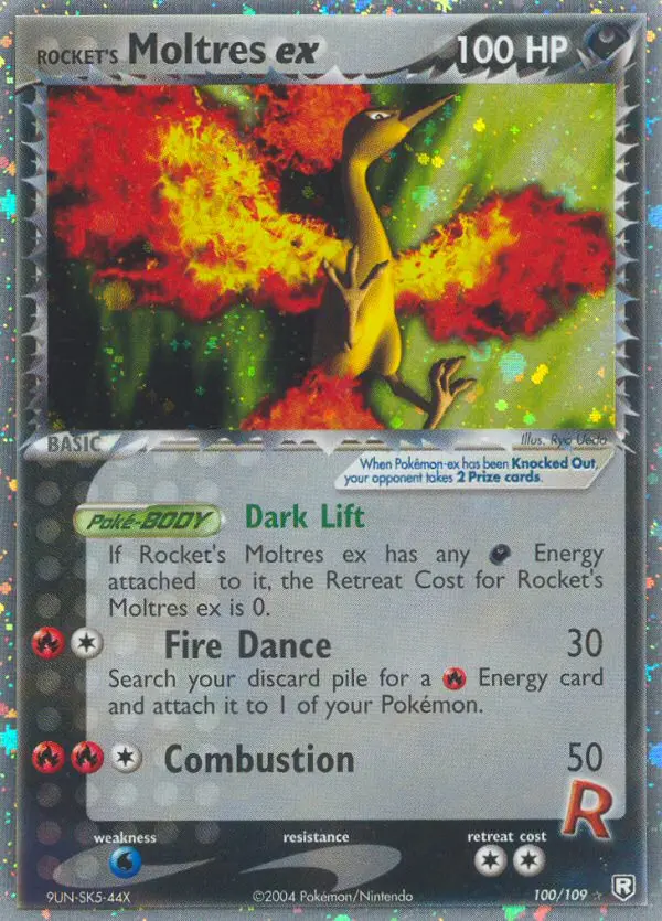 Rocket's Moltres ex Rare Pokemon card #100 from Team Rocket Returns