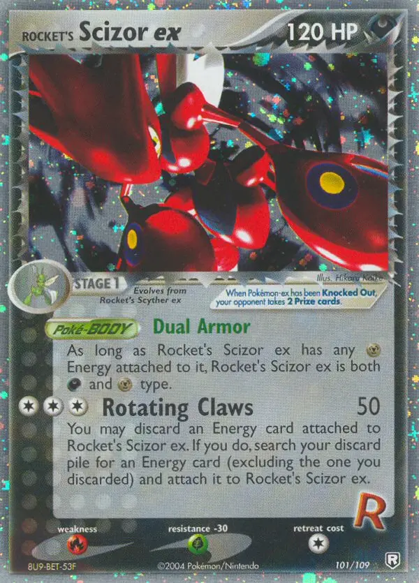 Rocket's Scizor ex Rare Pokemon card #101 from Team Rocket Returns