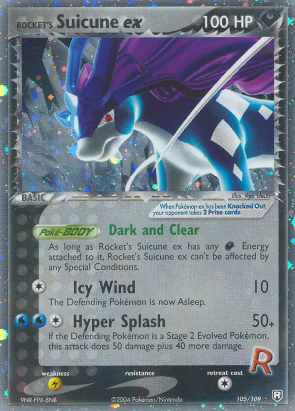 Rocket's Suicune ex Rare Pokemon card #105 from Team Rocket Returns